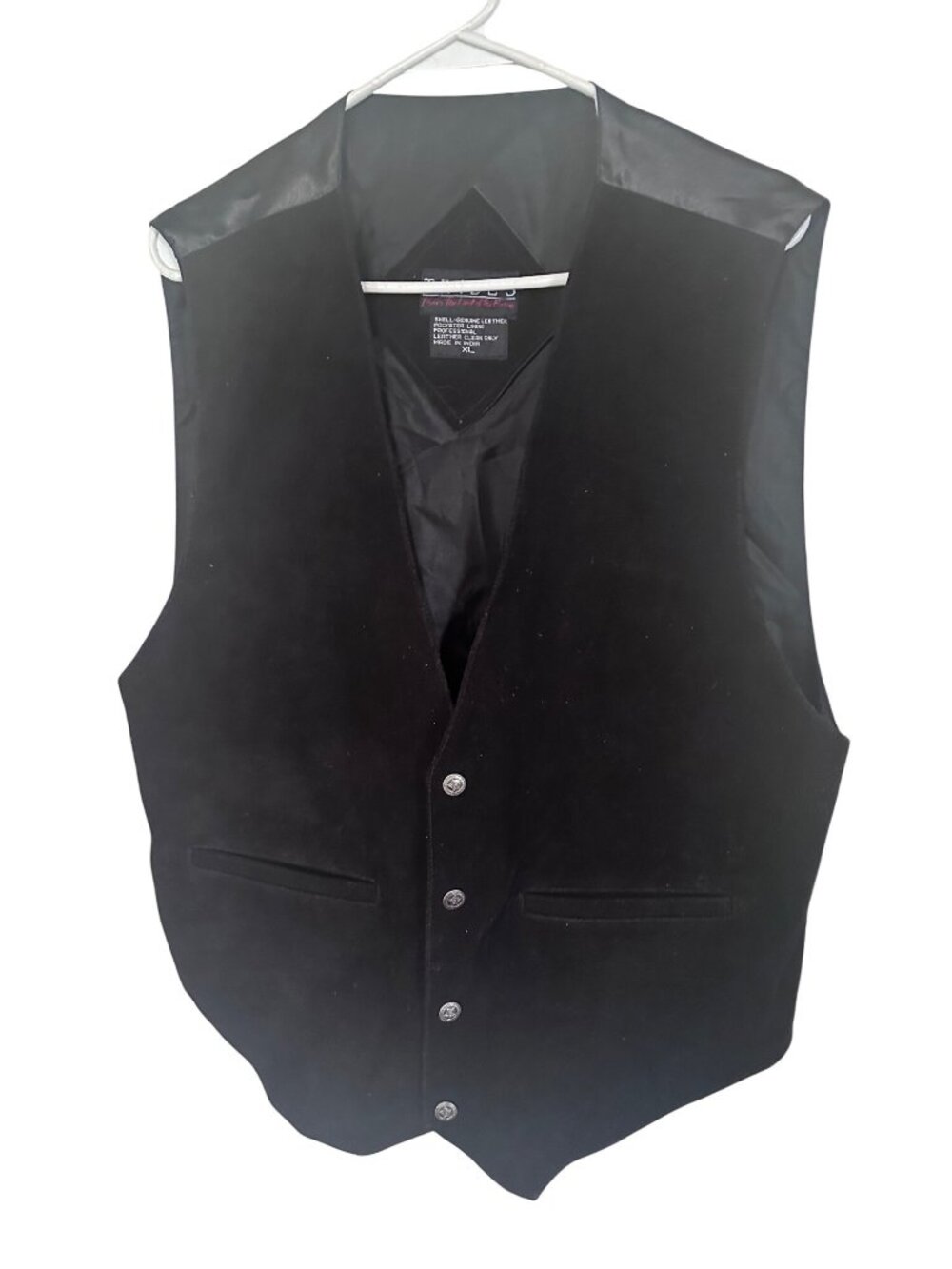 Tribes From the Land of the Brave black genuine leather vest size XL